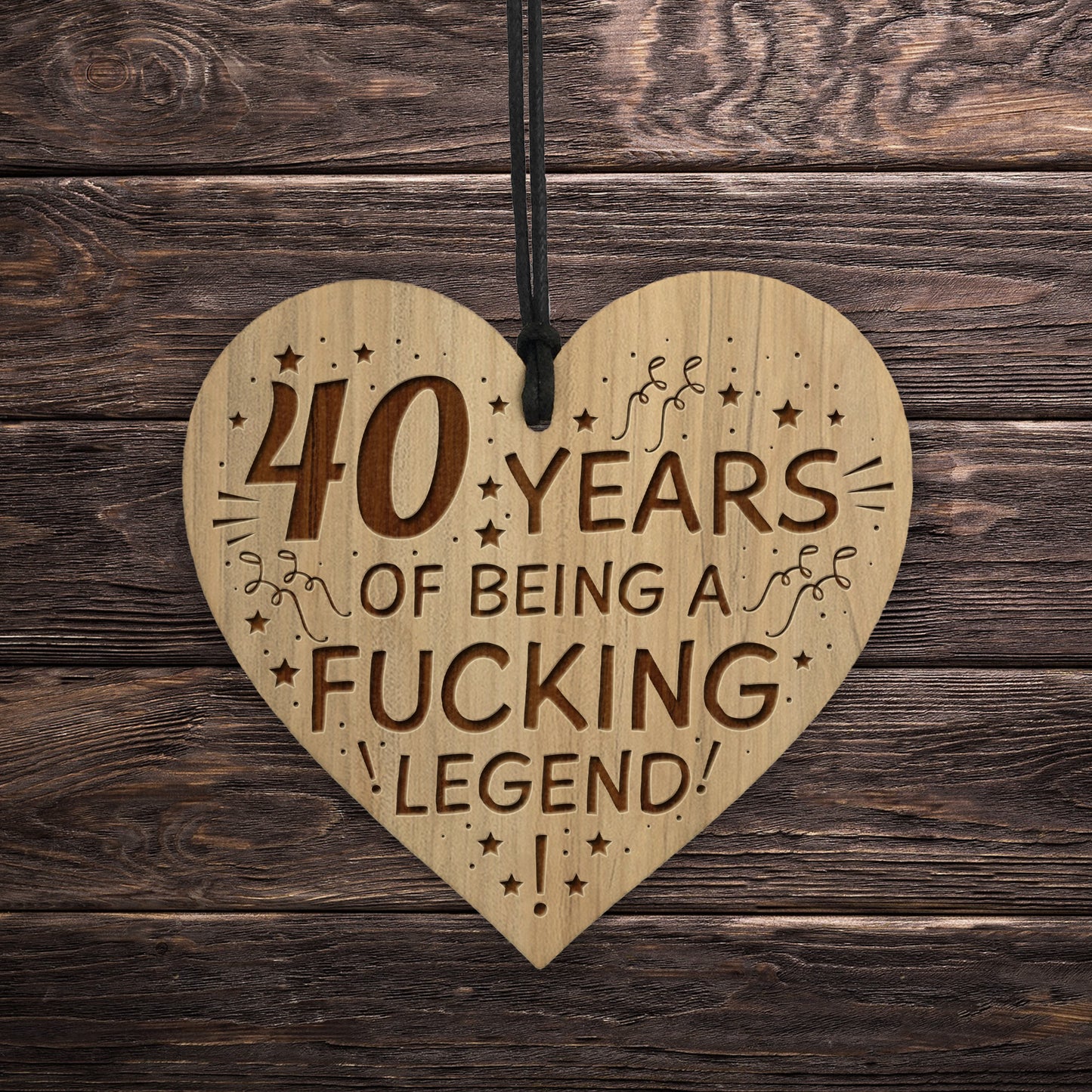 Funny Humorous 40th Birthday Gift For Men Women Engraved Heart