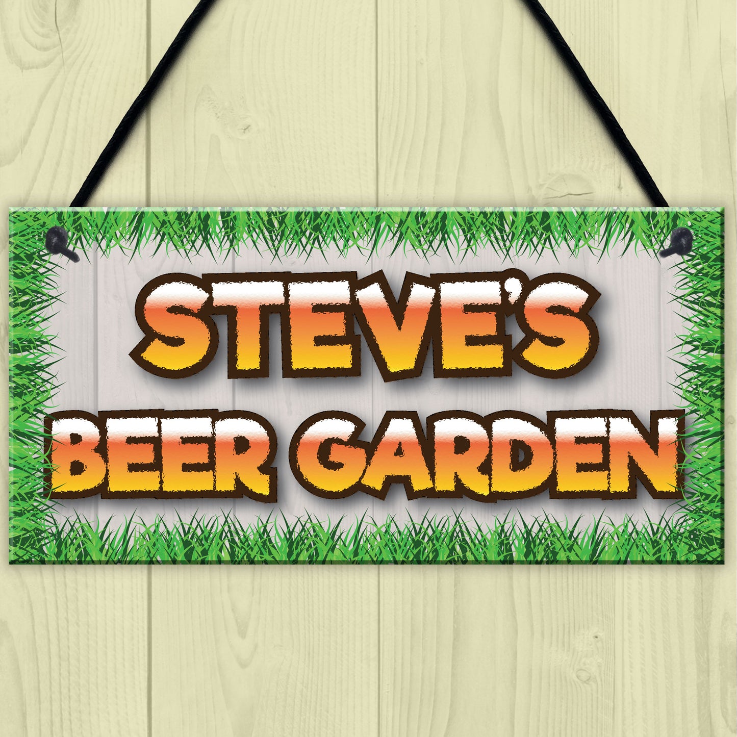 Personalised Beer Garden Alcohol Man Cave Gift Hanging Plaque