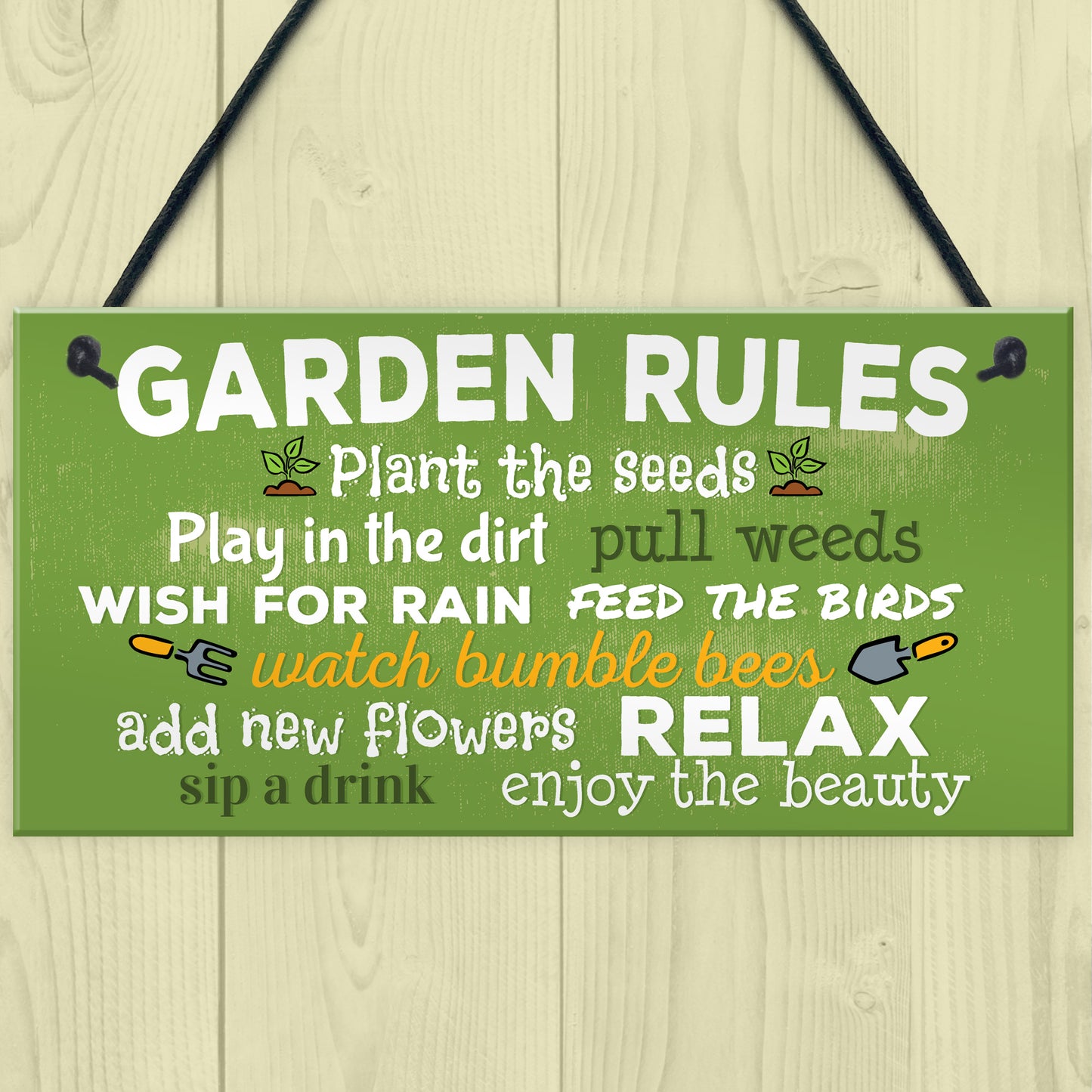 Garden Rules Relax Novelty Plaques SummerHouse Sign Garden