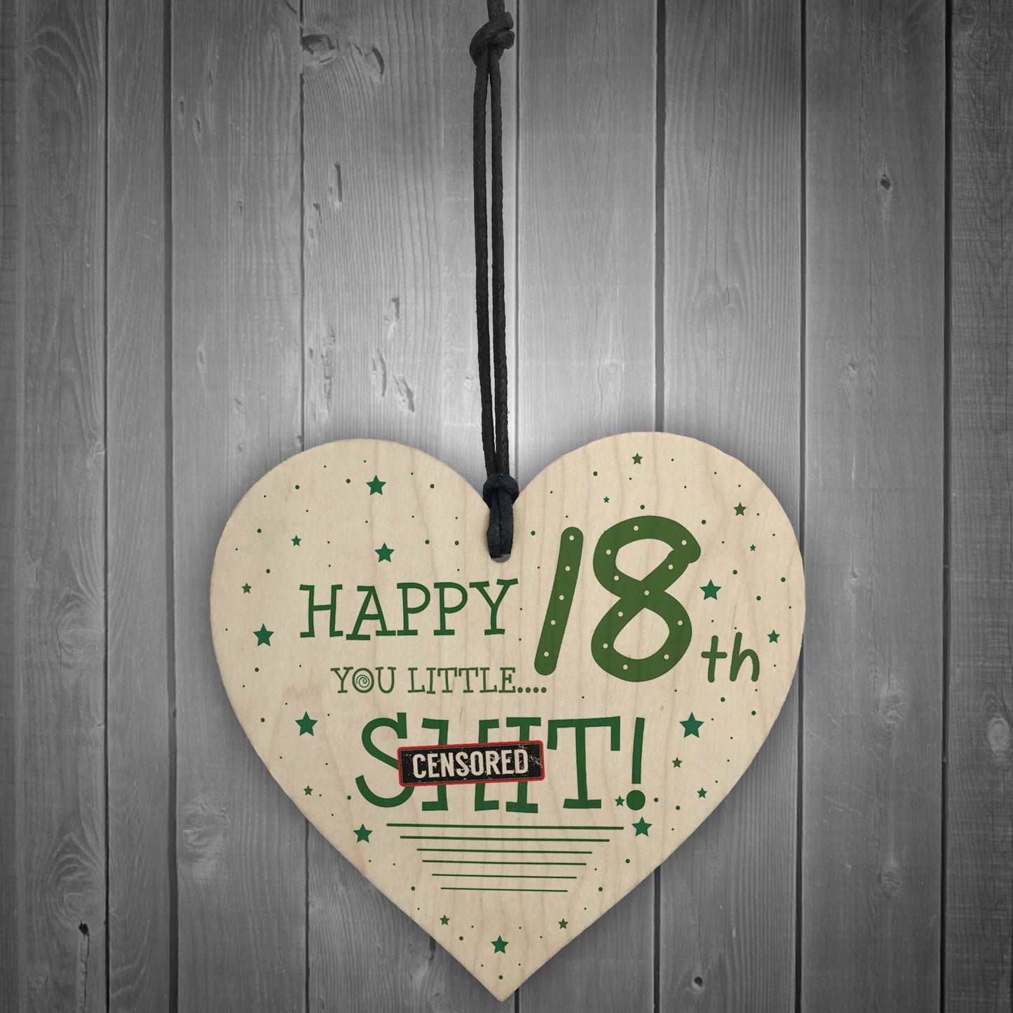 Funny Rude 18th Birthday Card For Son Daughter Wooden Heart