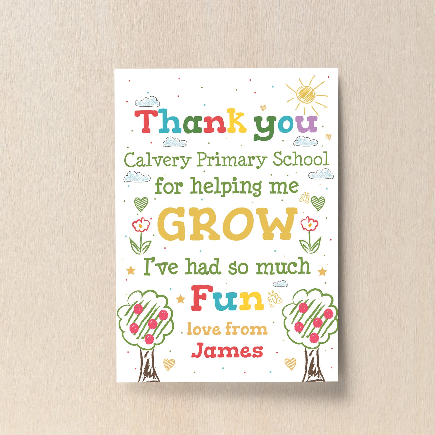 TEACHER Personalised Print Thank You Gift Class Quote Print Gift