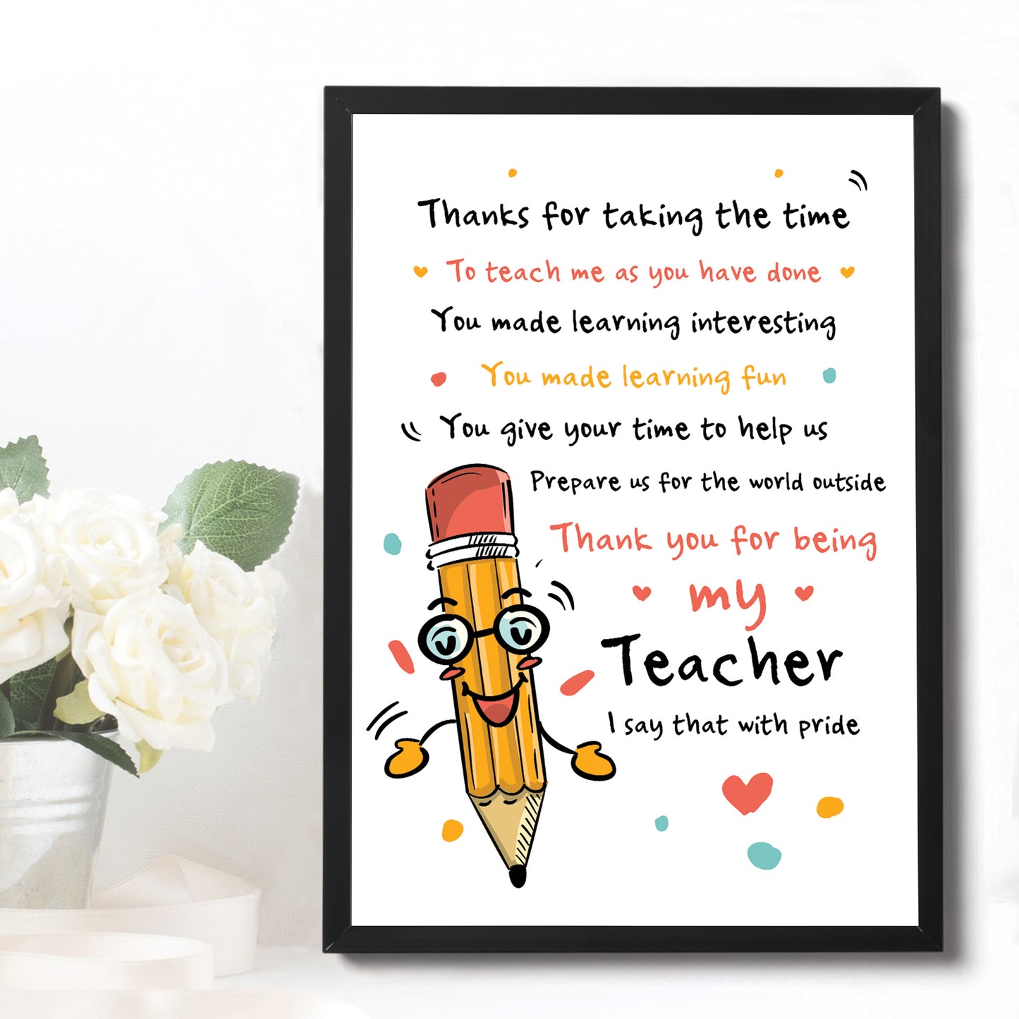 Teacher Gift Thank You Present Best Teacher Poem Leaving School