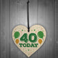 40th Birthday Wooden Heart Decoration Gift Tag 40th Birthday