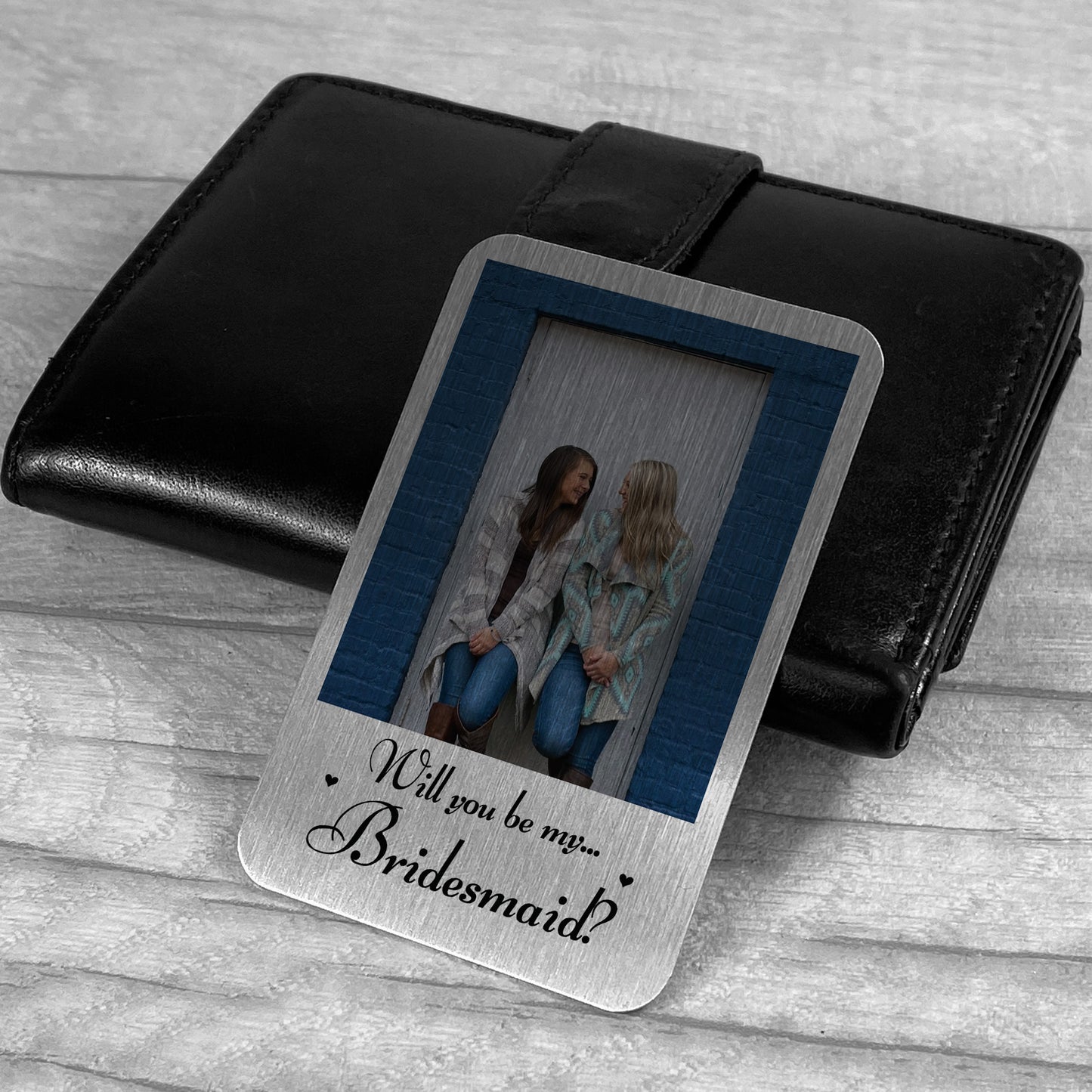 Will You Be My Bridesmaid Gift Metal Wallet Card Insert