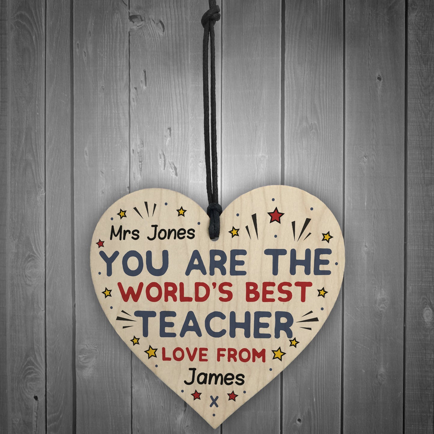 Personalised Best Teacher Gifts Wood Heart Thank you Pre Schoo