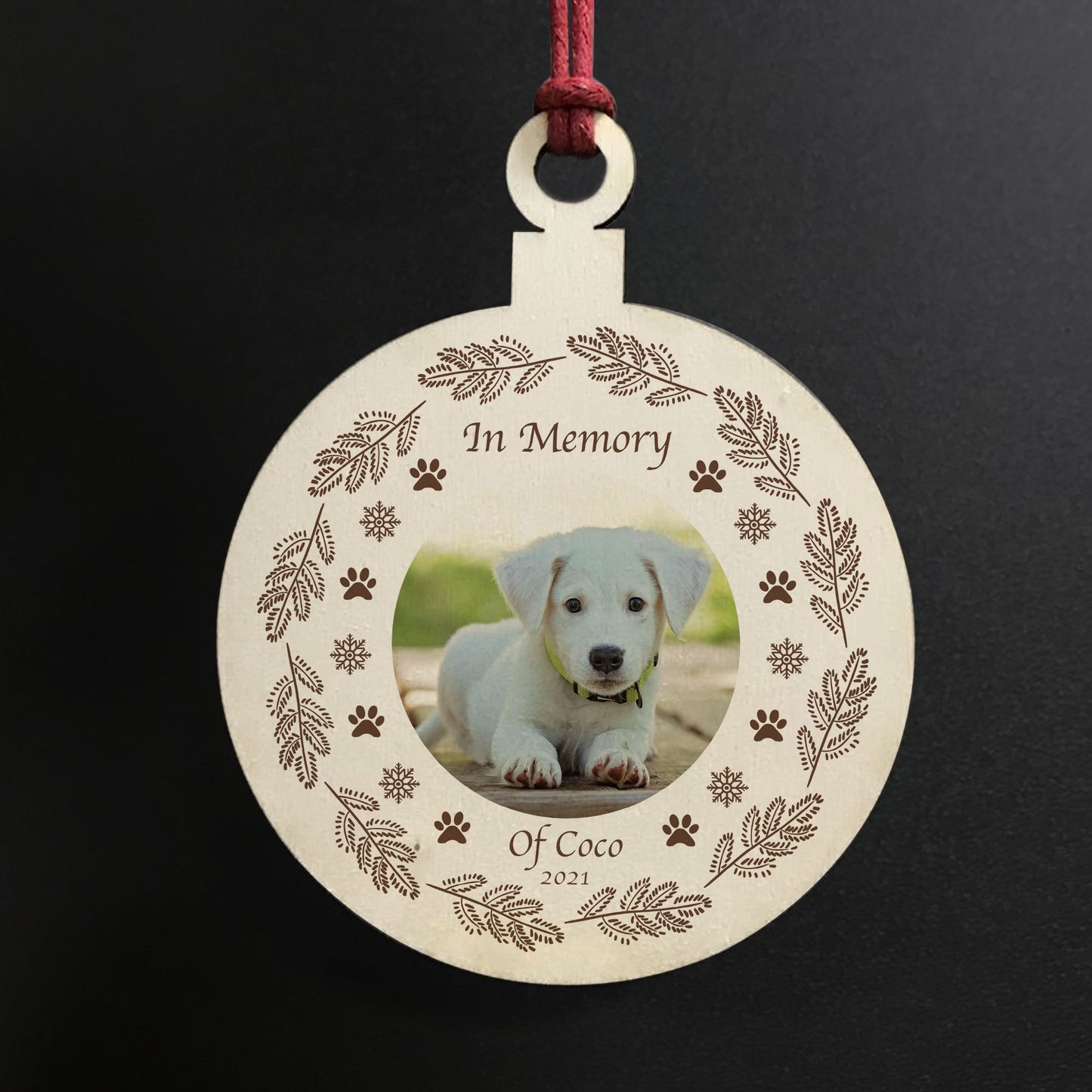 Personalised In Memory Dog Memorial Gift Hanging Photo Decor