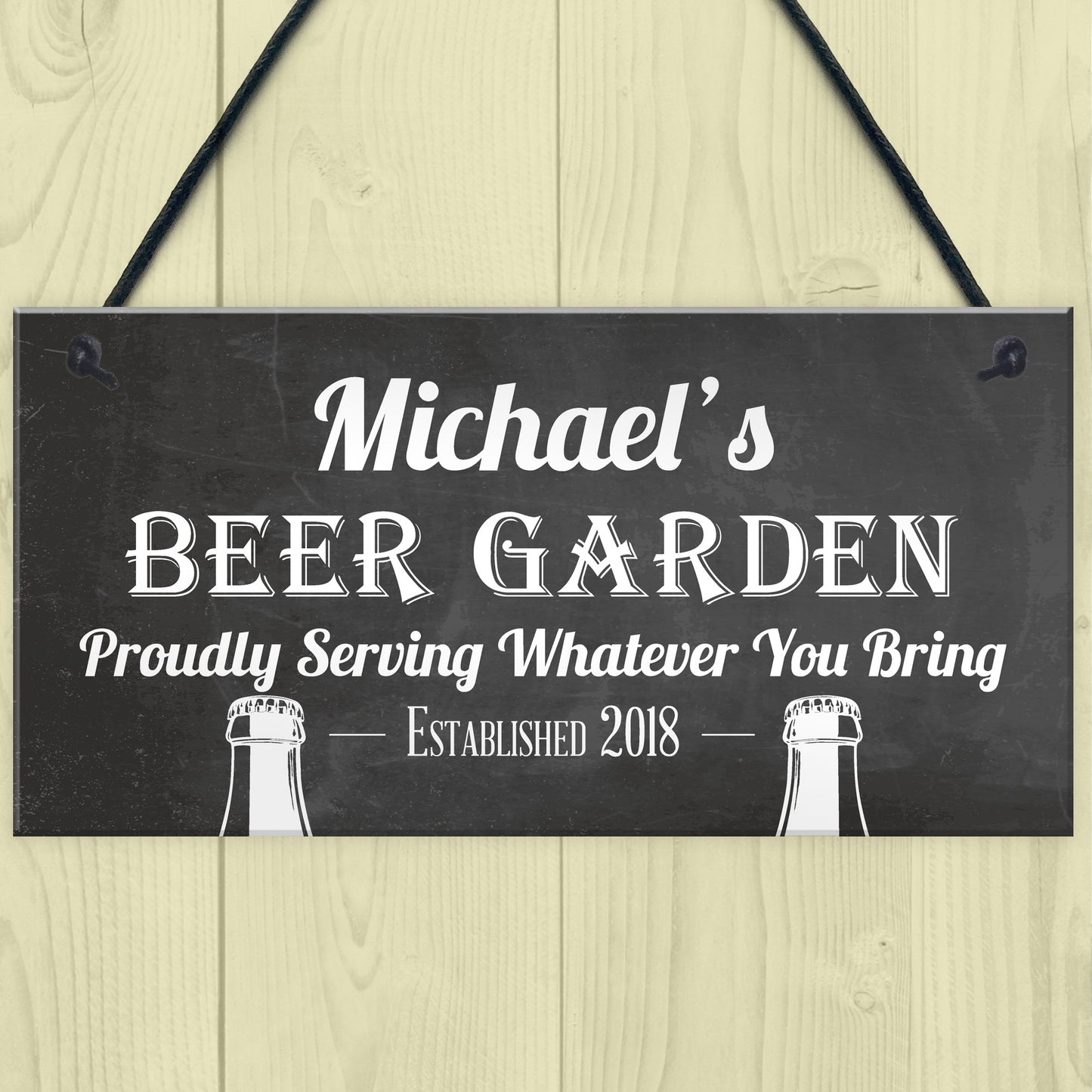 PERSONALISED Any Name Beer Garden Plaque Funny Wall Sign