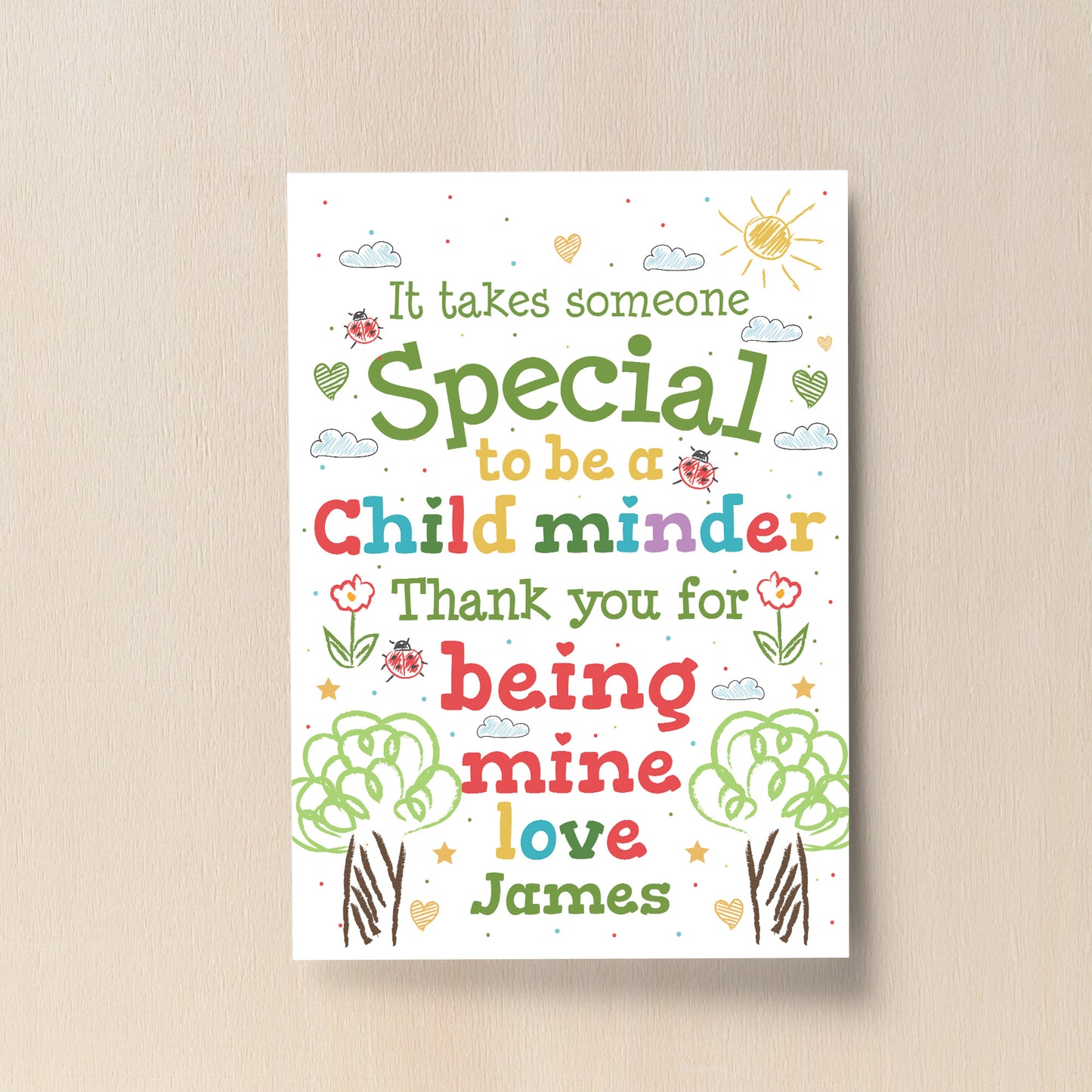 Personalised Thank You Gift Childminder Gifts Leaving School
