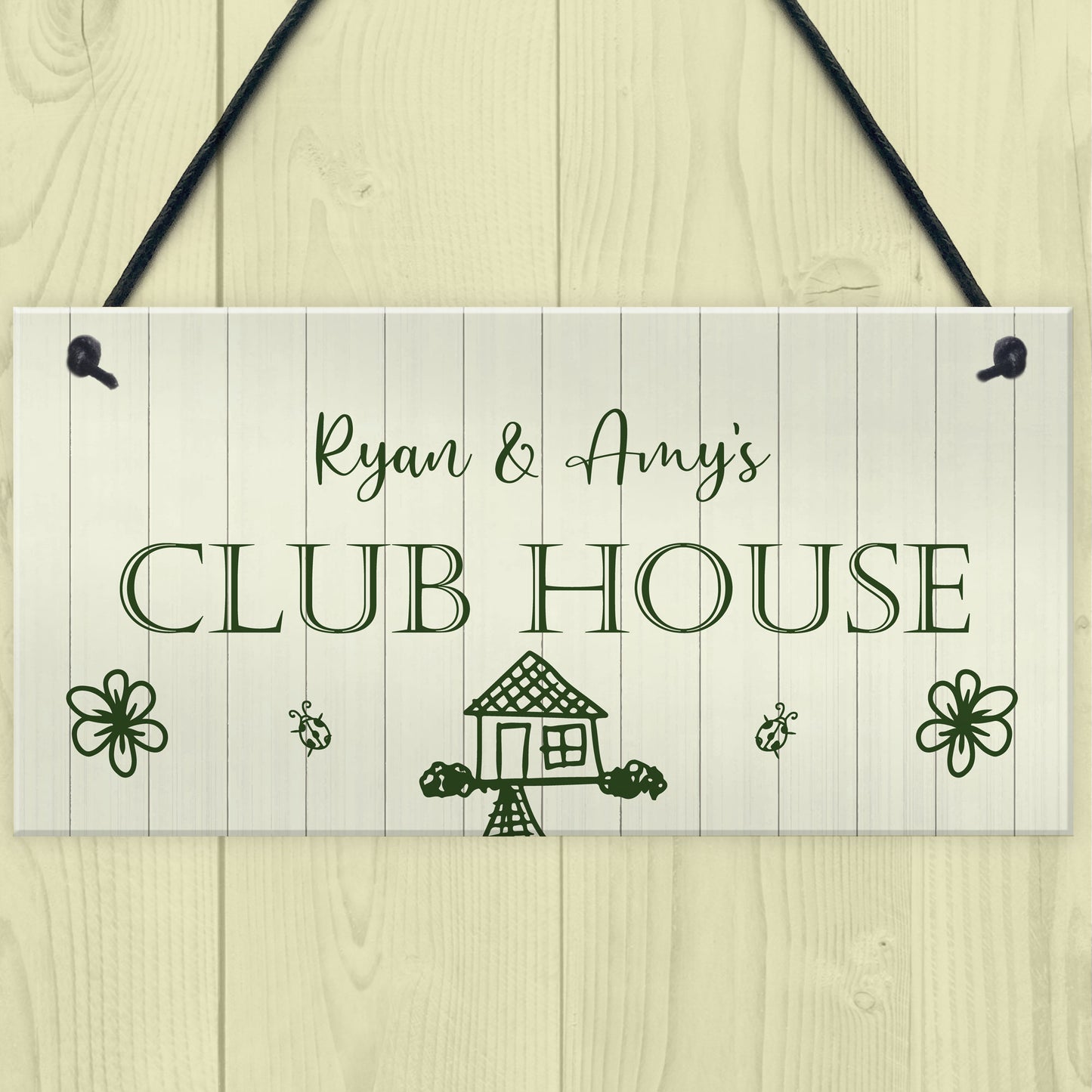 Novelty Cluhouse Sign Personalised Hanging Shed Summerhouse