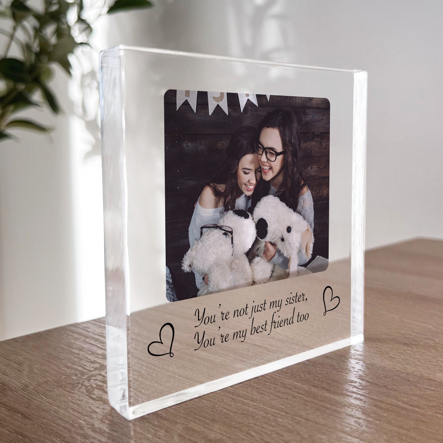 Personalised Sister Plaque Acrylic Photo Block Gifts For Sister