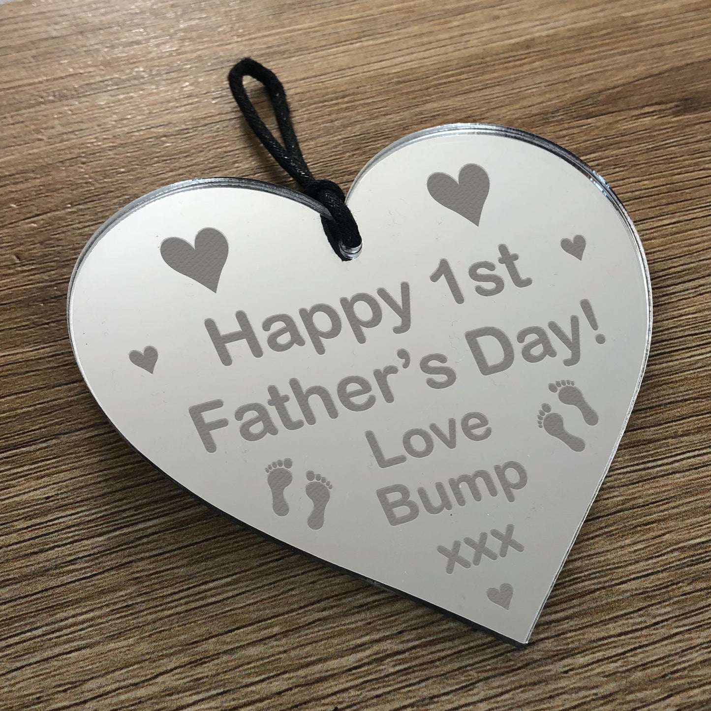 Novelty 1st Fathers Day Gift Engraved Heart New Dad Daddy Gift