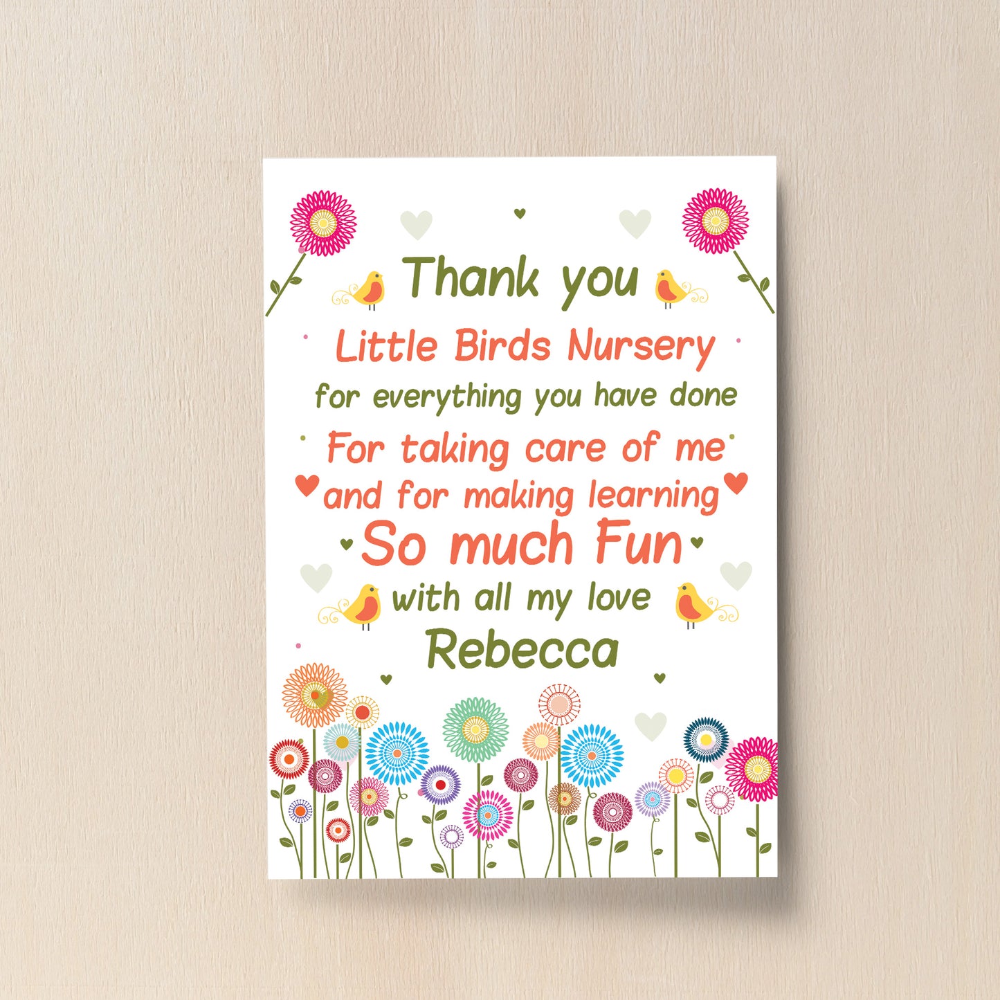 Personalised Leaving Nursery Pre School Gift Thank You Teacher