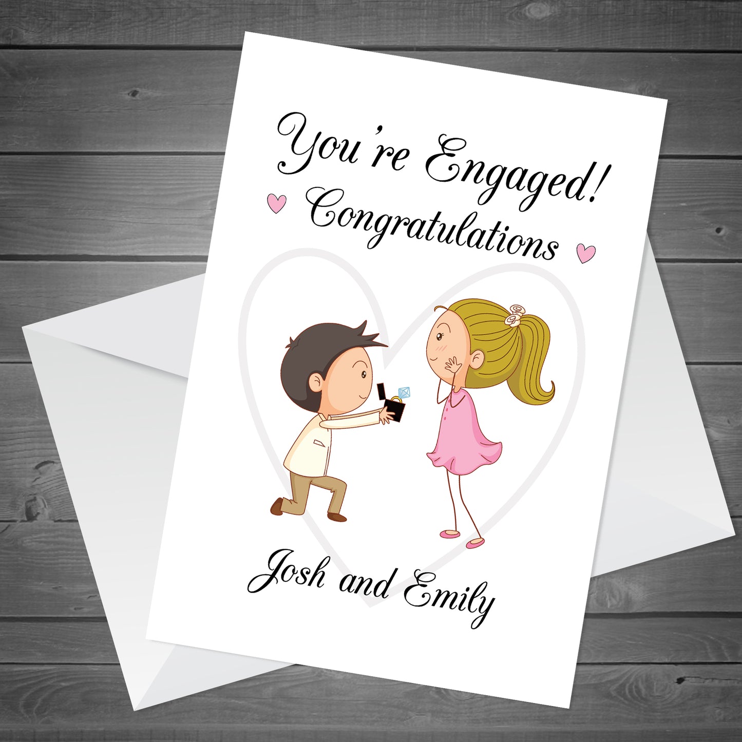 Personalised Congratulations Your Engagement Card Cute Couple