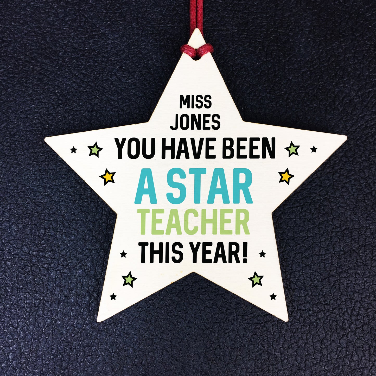 Teacher Gifts Wooden Star Plaque Personalised Thank You Gift