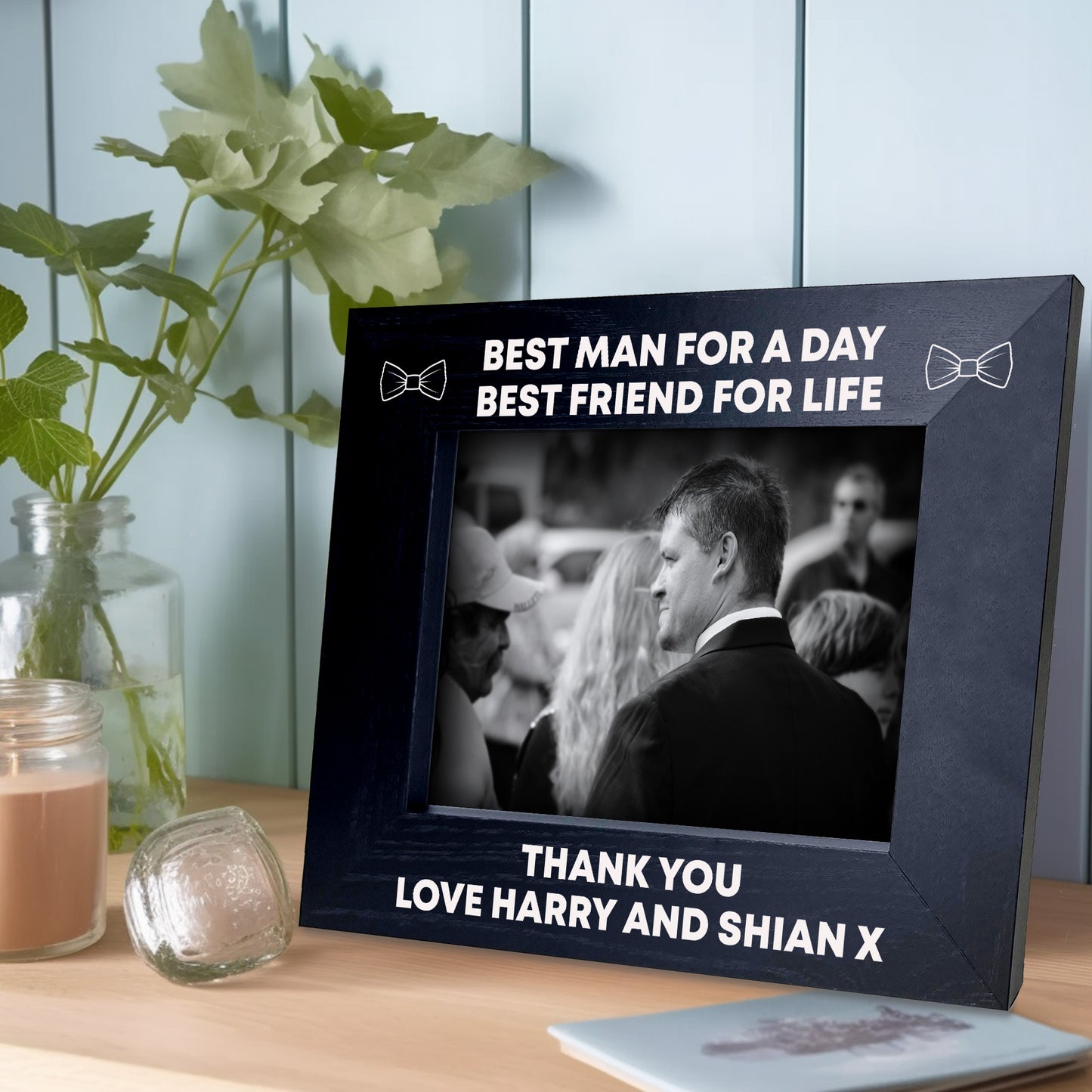 Thank You Gift For Best Man Personalised Wooden Photo Frame Gift