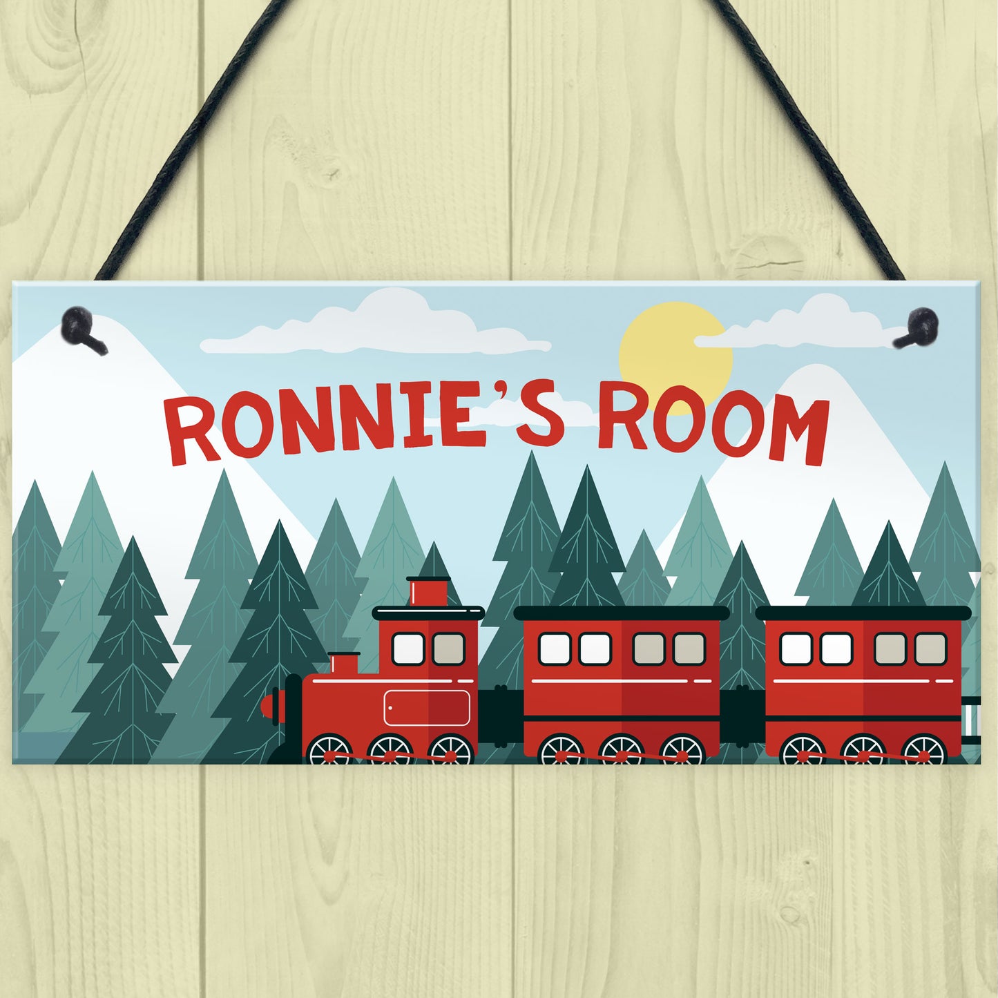 PERSONALISED Bedroom Sign For Boy Train Lover Nursery Sign