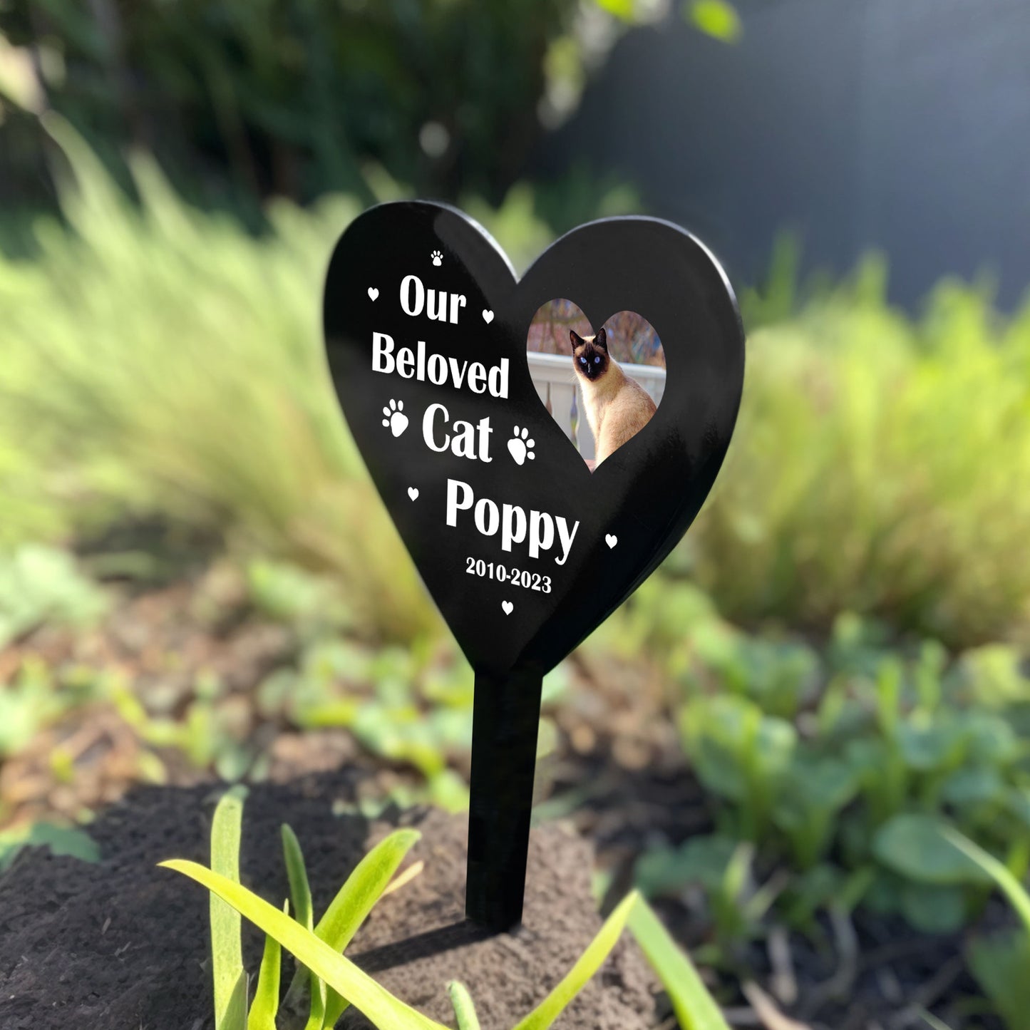 Personalised Cat Memorial Grave Marker Graveside Ornament