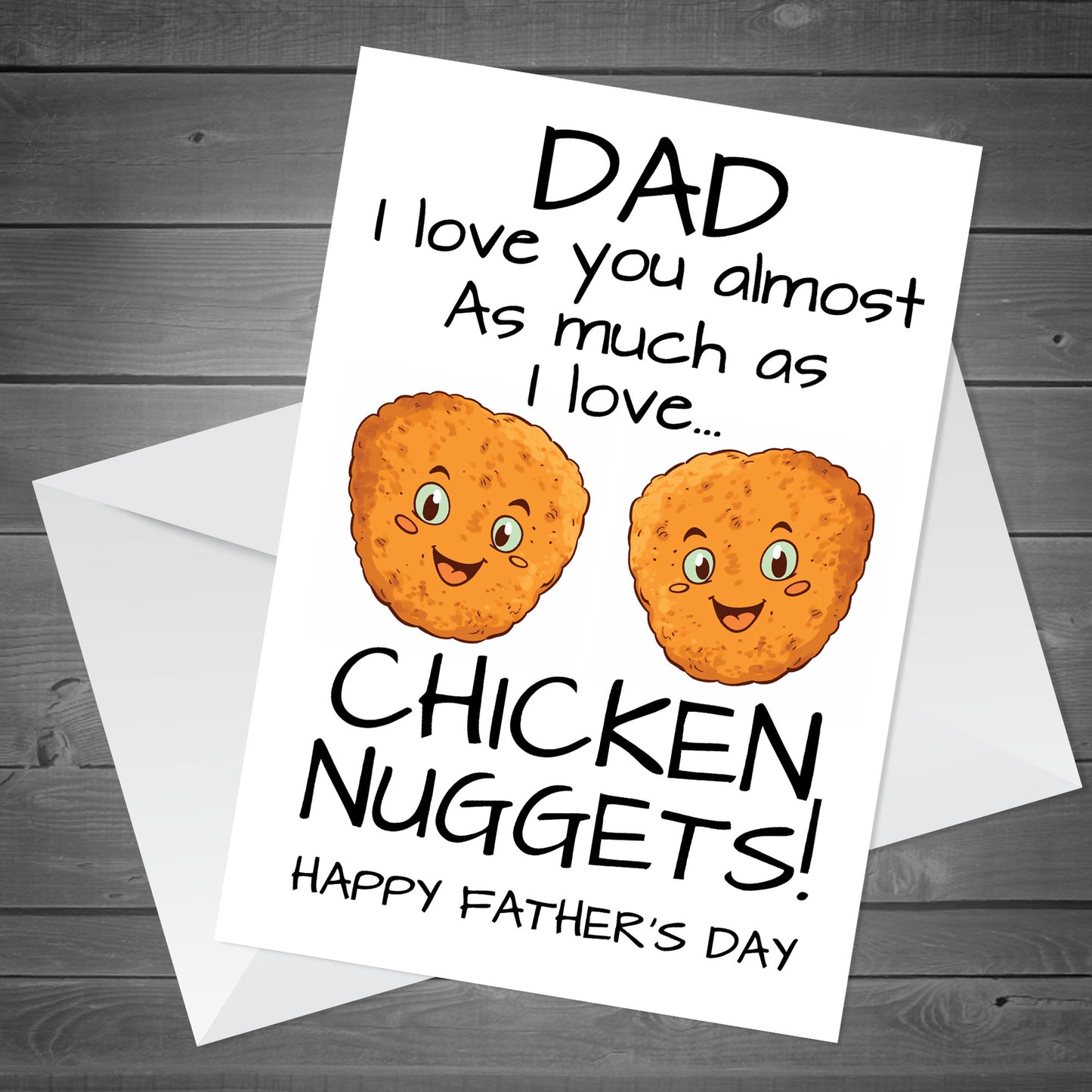 Funny Joke Father's Day Card Chicken Nugget Theme Fathers Day