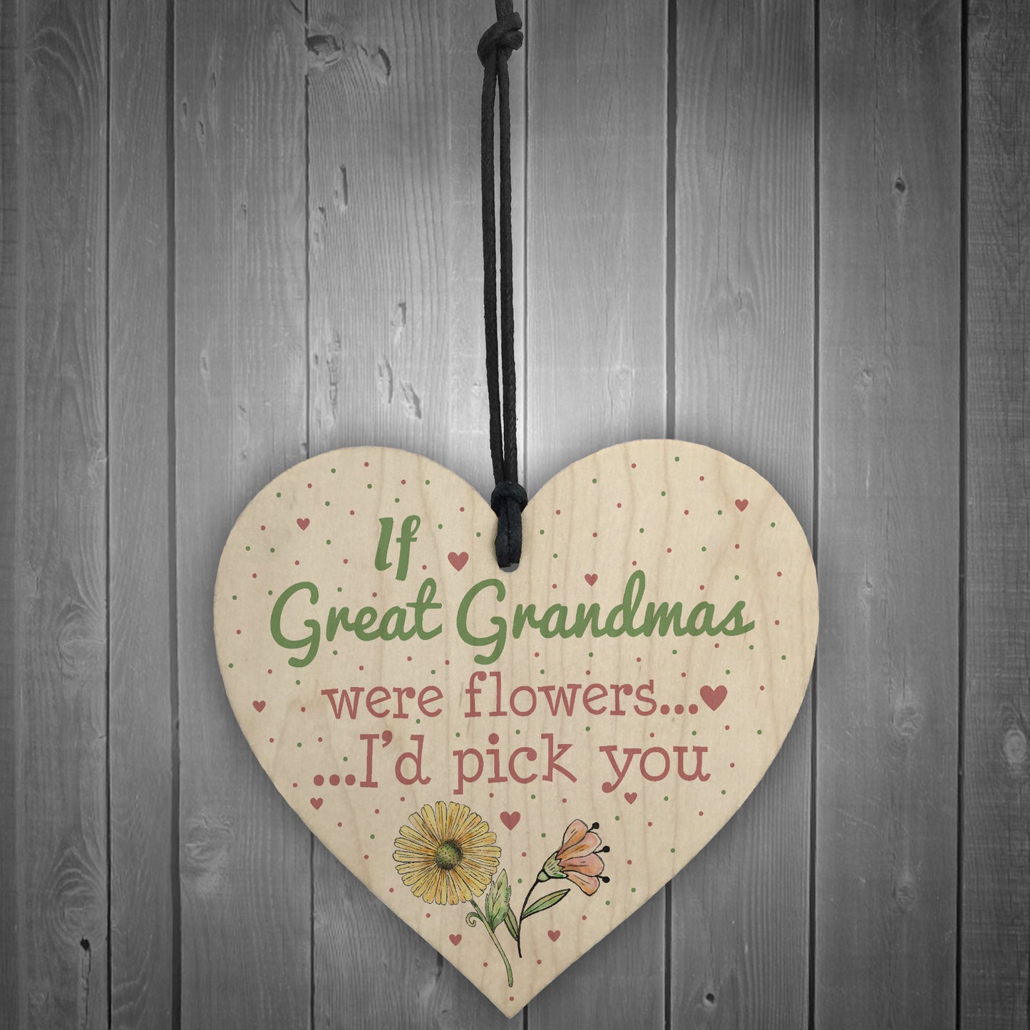 Great Grandma Birthday Gifts Hanging Wooden Heart Christmas Gift