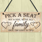 We're All Family Cute Hanging Wedding Day Message Plaque