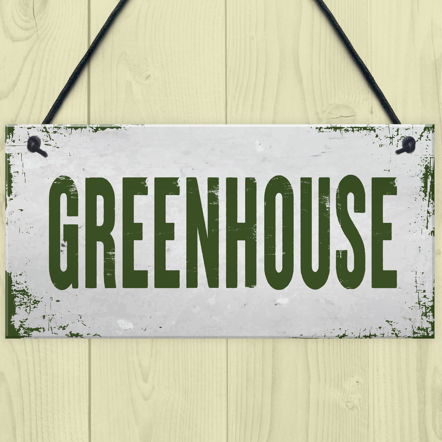 Shabby Chic Greenhouse Sign Hanging Wall Plaque Garden Shed Sign