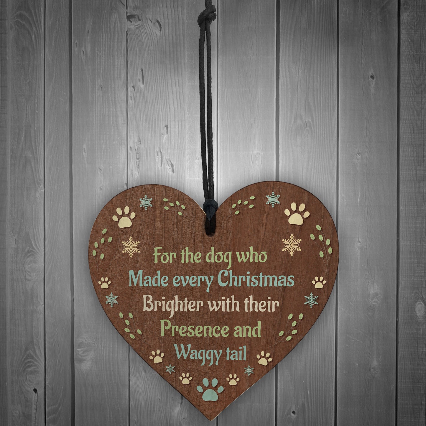 Pet Memorial For Christmas Tree Hanging Wood Bauble Dog Memorial