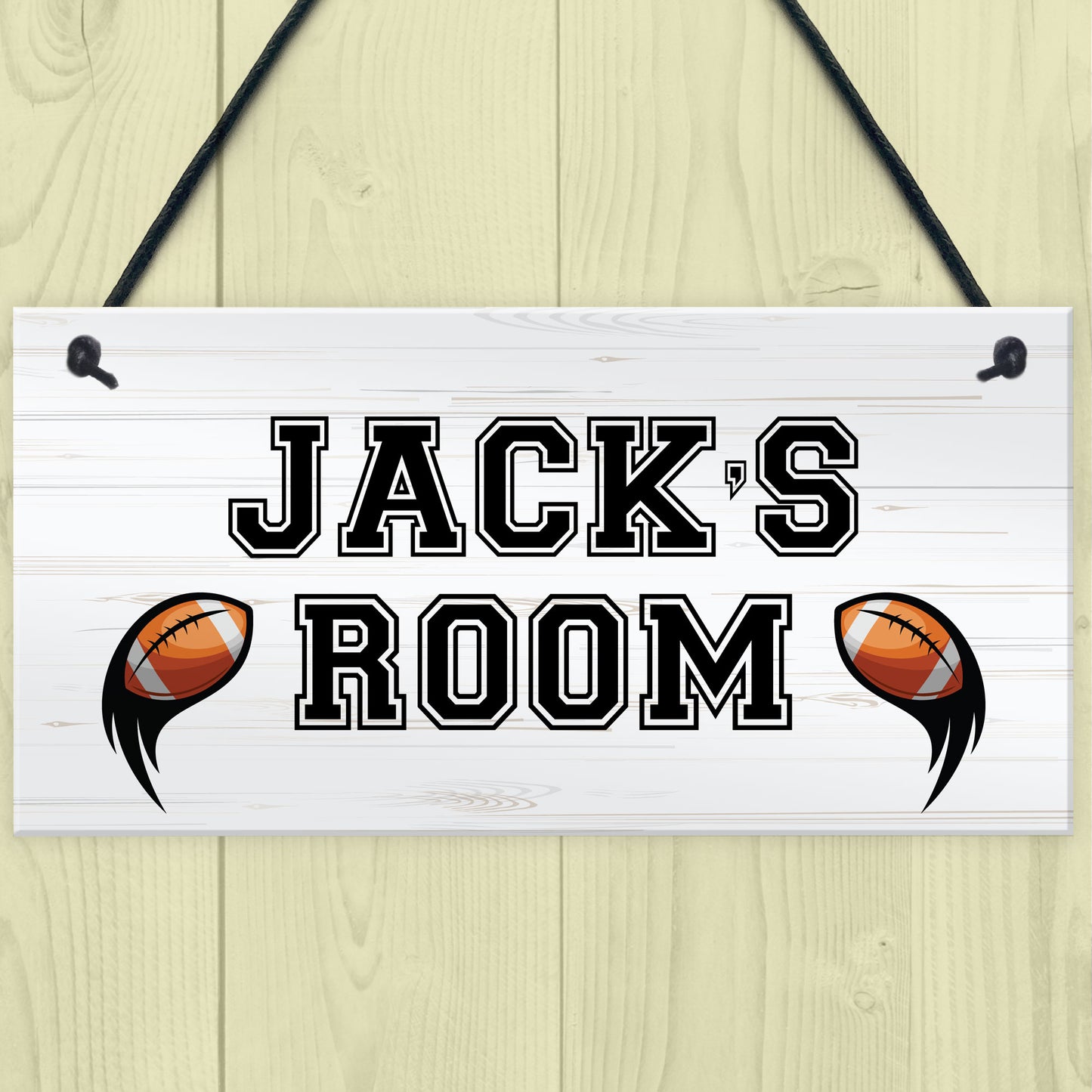 PERSONALISED Rugby Boys Room Hanging Door Sign Room Decor