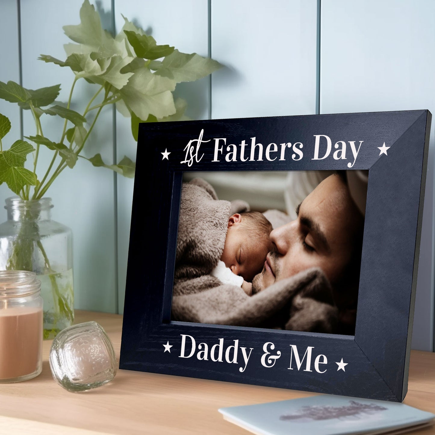 1st Fathers Day Gift For Daddy From Daughter Son Wooden Frame