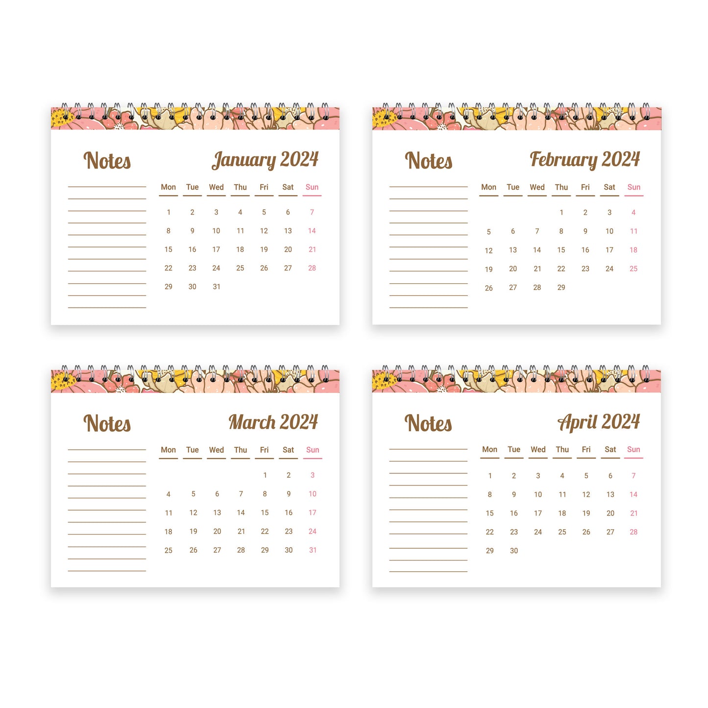 2024 Calendar Her Month To View 2024 Planner Desktop Calendar