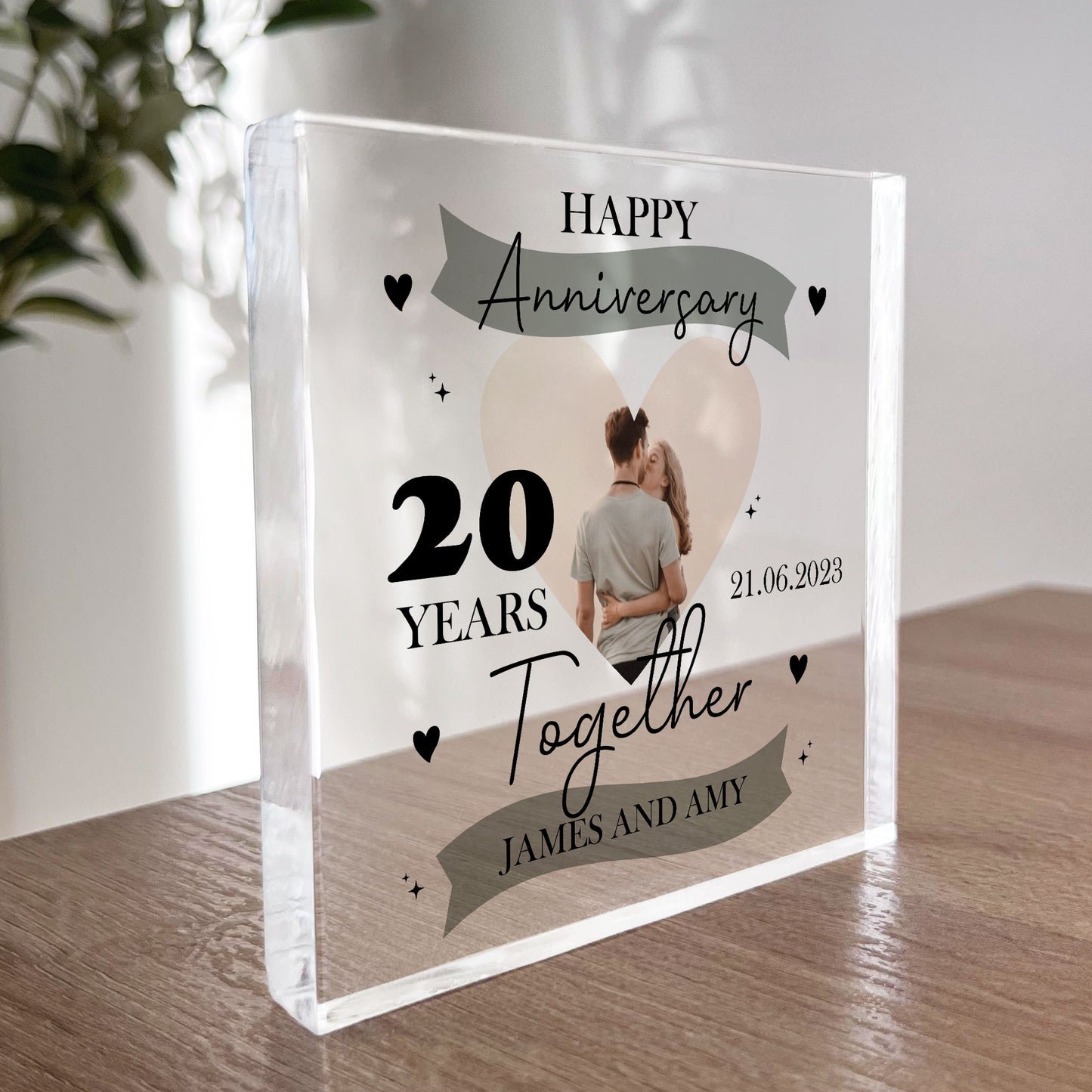 20th Wedding Anniversary Gift Personalised Photo Block Husband