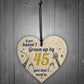 Funny Happy Birthday 45 Wood Heart Man Wife Grandma Grandad