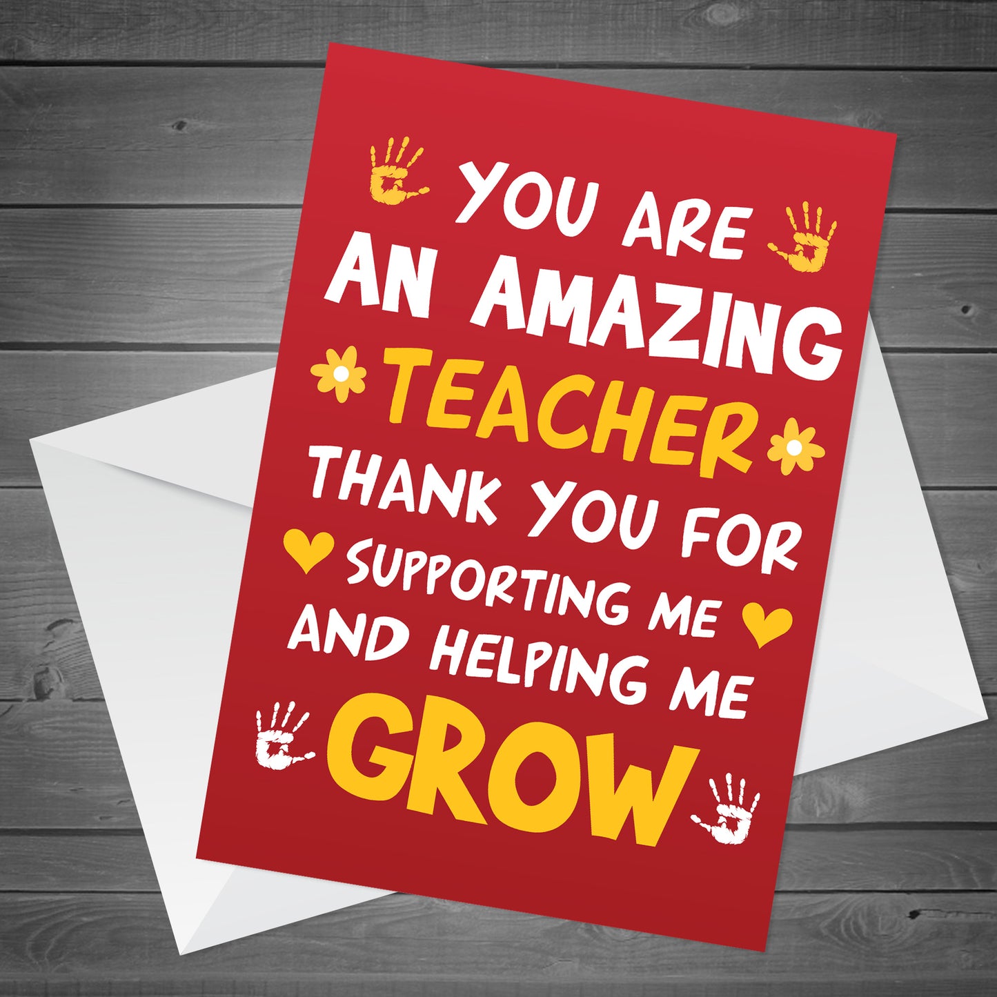 TEACHER CARD Thank You Card For Him Her Appreciation Card