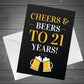 Cheers And Beers To 21 Years Novelty 21st Birthday Card For Son