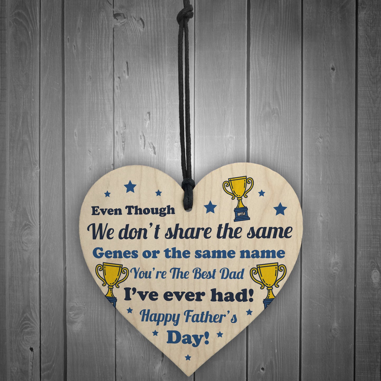 Special Fathers Day Gift For Stepdad Wood Heart Thank You Gift