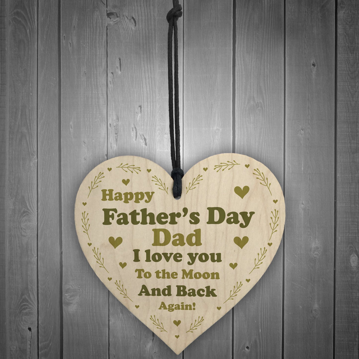 Fathers Day Gifts Wood Heart Hanging Gift For Dad From Daughter