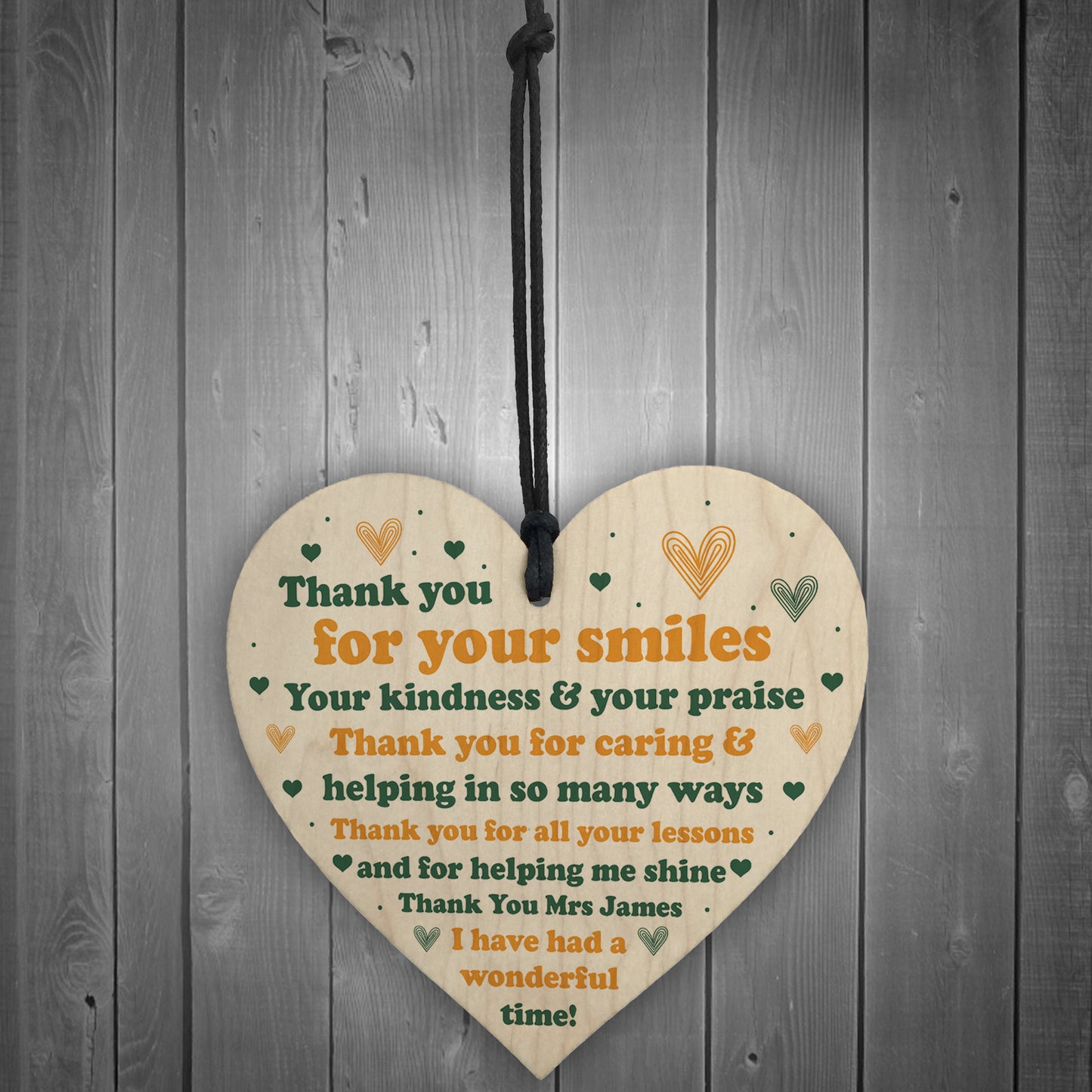 Teacher Gifts From Student Wood Heart Thank You Nursery Teacher