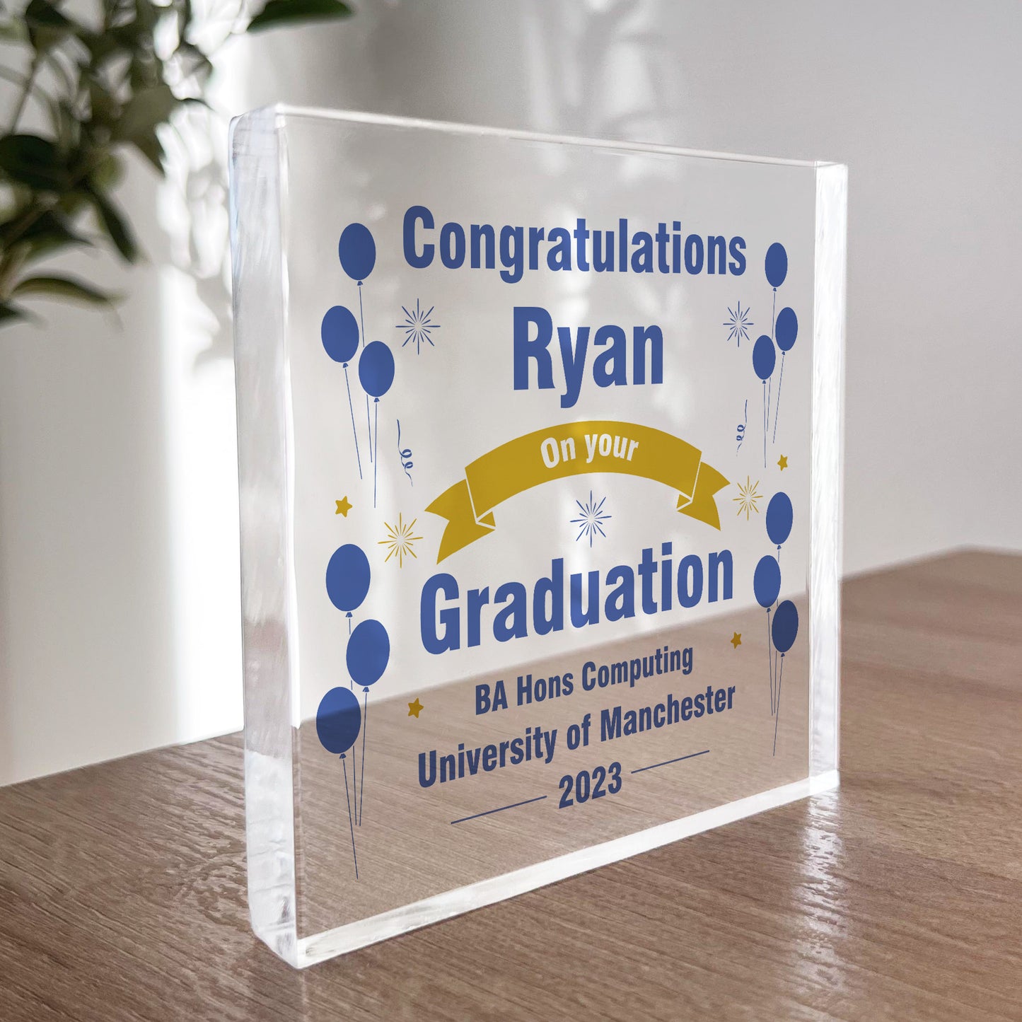 Personalised Gift For Graduation Congratulations Acrylic Block