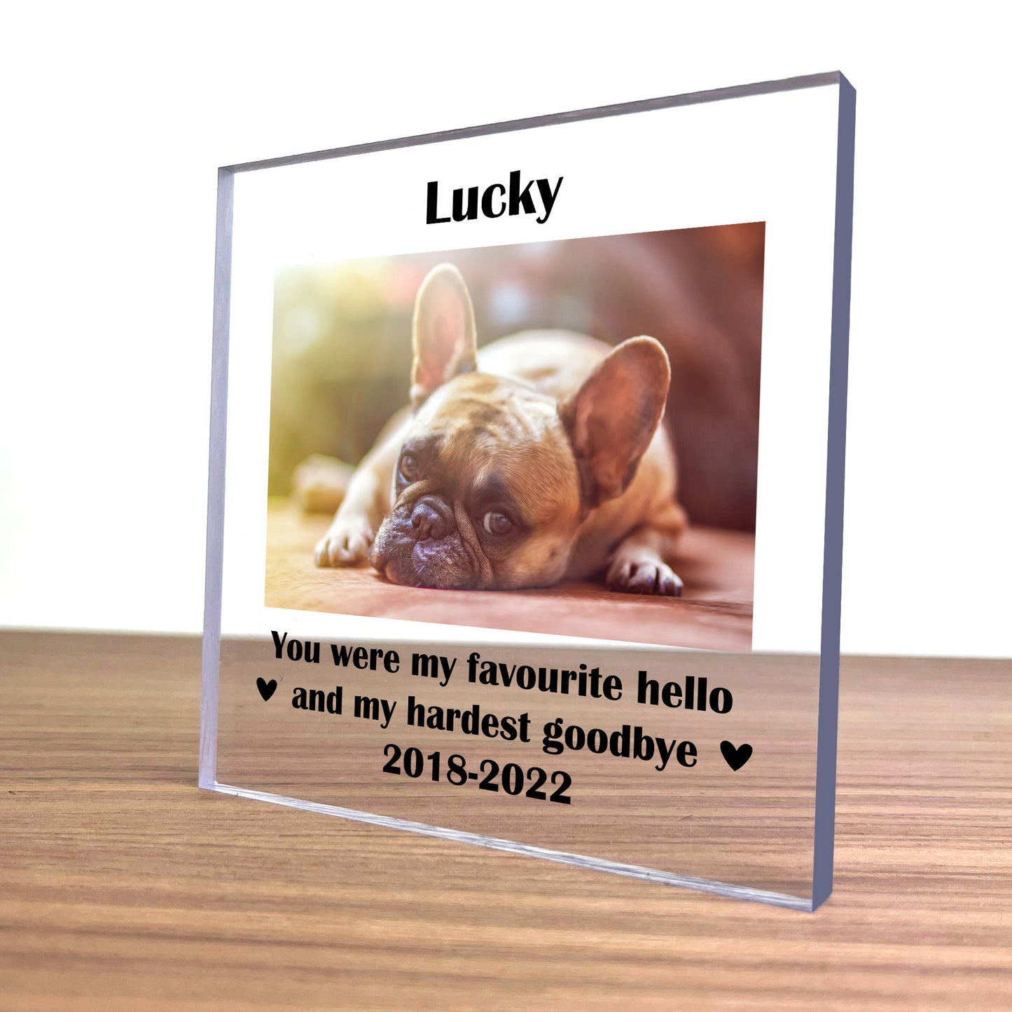 Personalised Pet Photo Block Gift Dog Puppy Memorial Gift