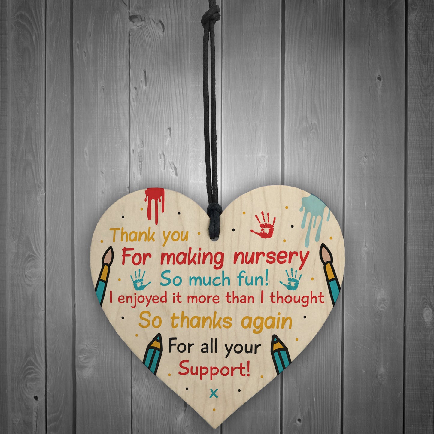 Nursery Teacher Thank You Gifts Wooden Heart Leaving Present