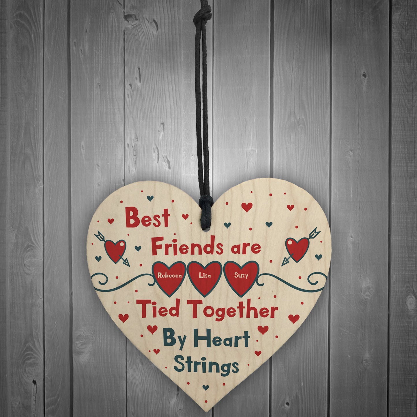 Best Friend Gift For Birthday Xmas PERSONALISED Wooden Heart