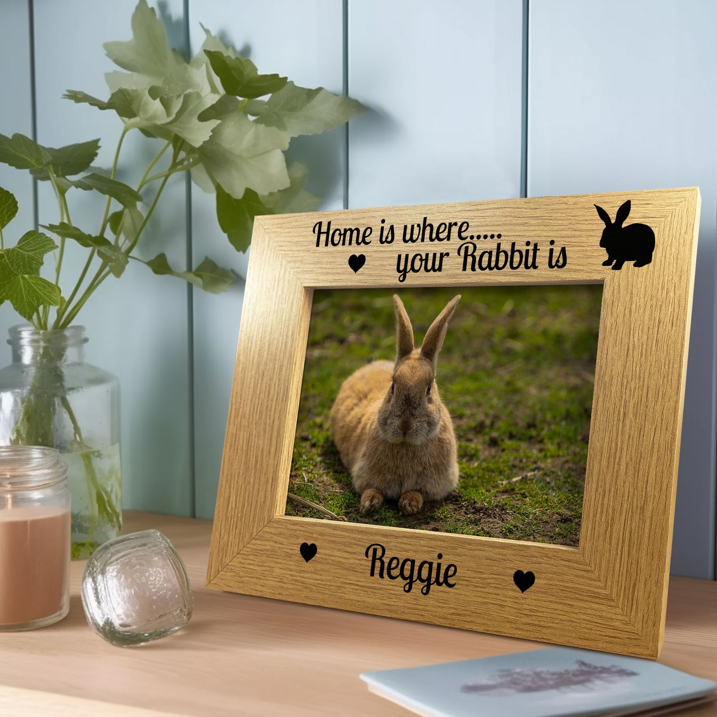 Personalised Rabbit Memorial Photo Frame Pet Loss Memorial 7x5