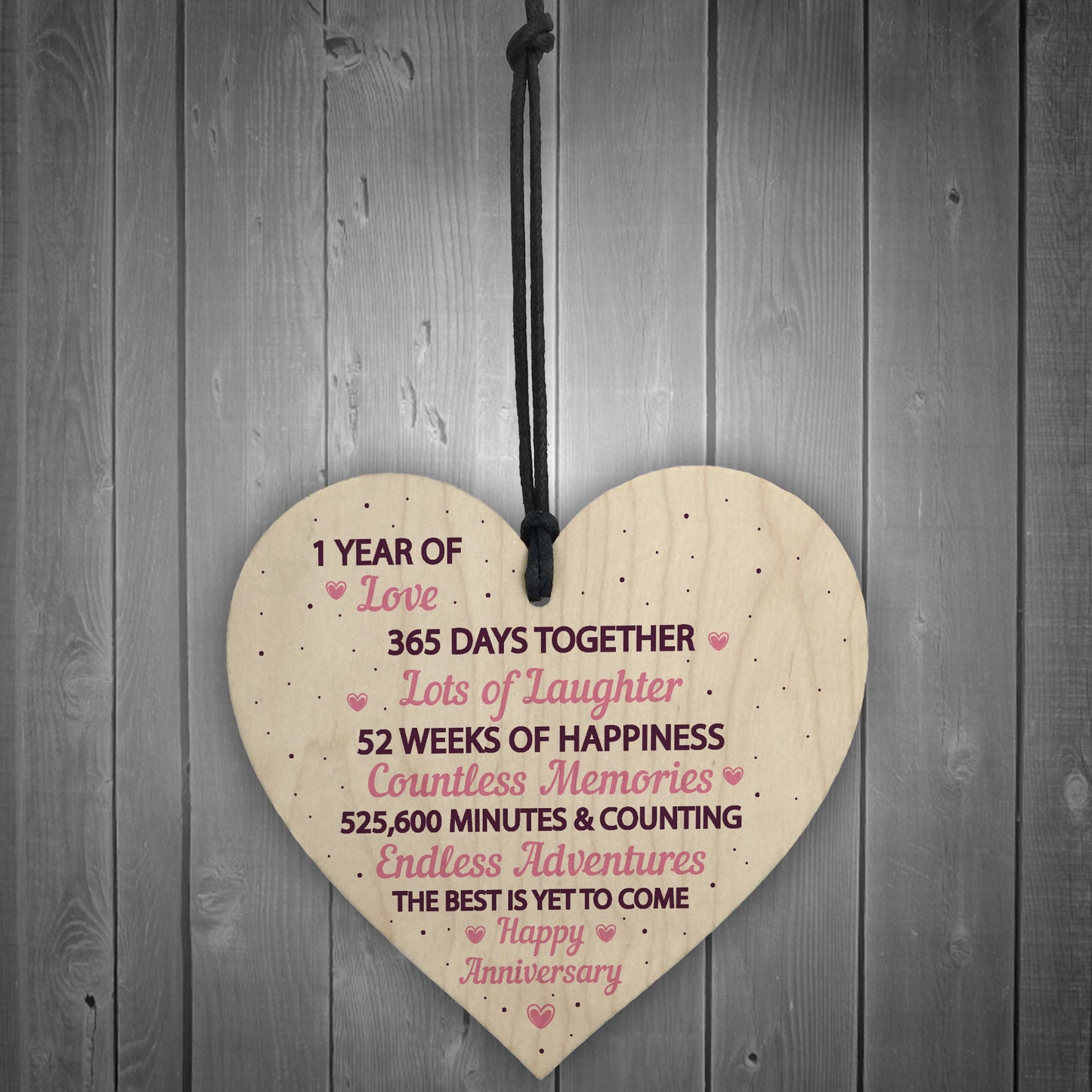 1st Wedding Anniversary Gift Wood Heart First Wedding Gift Wife