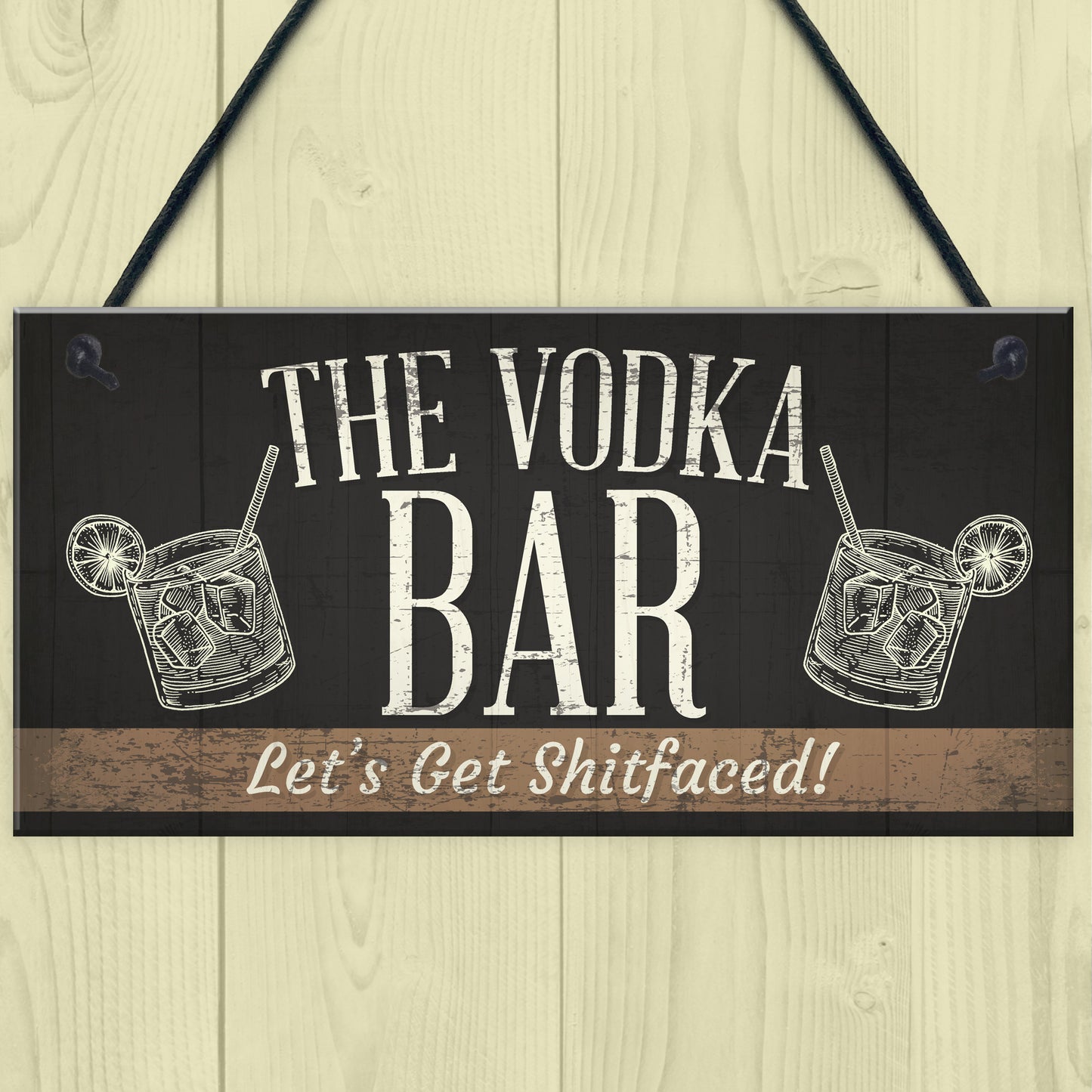 The Vodka Bar Novelty Man Cave Home Bar Pub Plaque Alcohol Gift