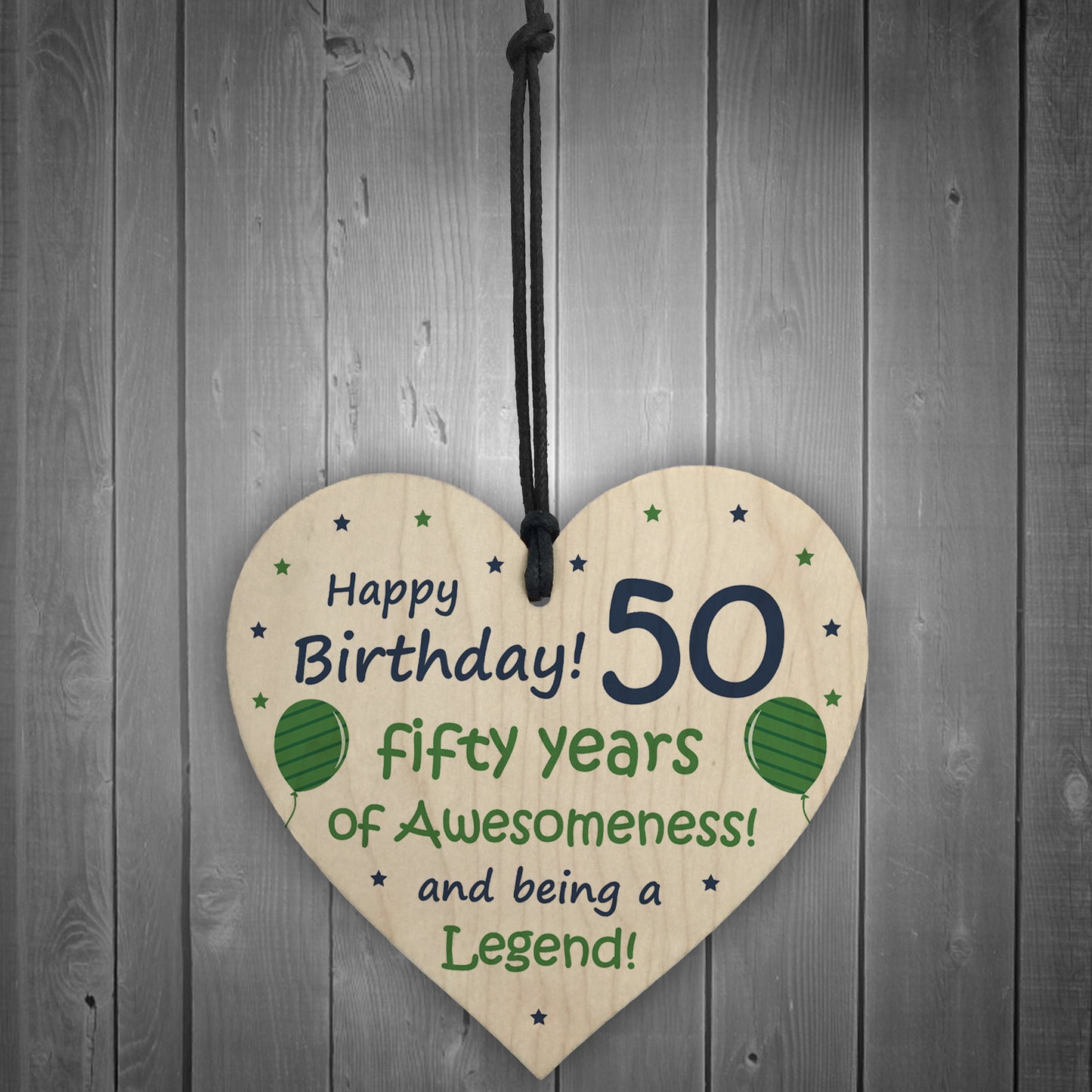 50th Birthday Gifts For Men Women Wood Heart Funny 50th Birthday