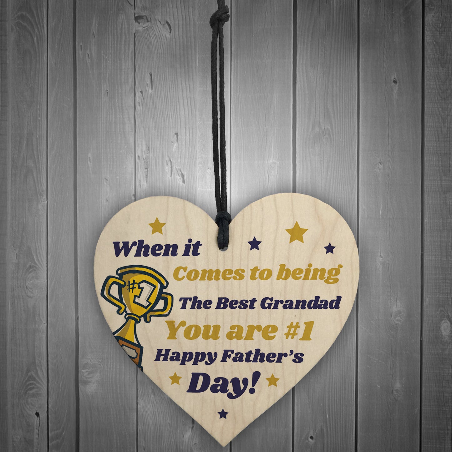 Fathers Day Gifts For Grandad Wood Heart Thank You Grandparent