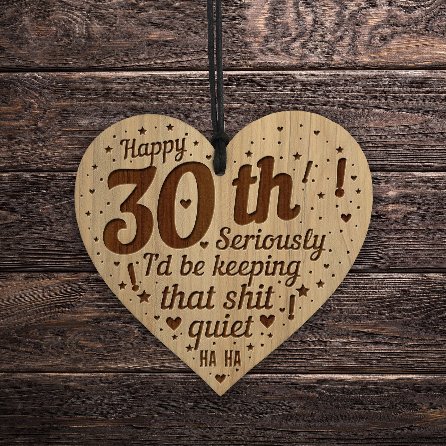 Funny 30th Birthday Card Engraved Heart 30th Birthday Gift