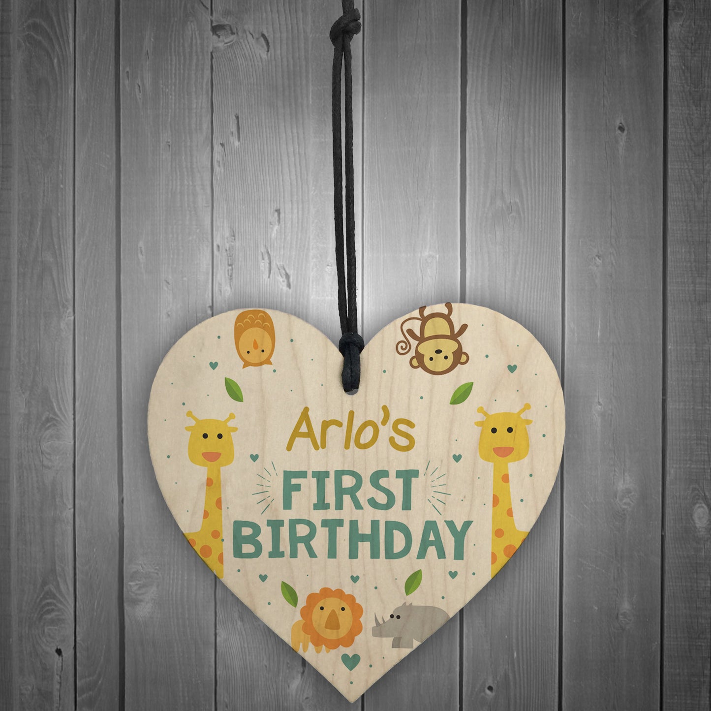 Personalised 1st Birthday Gift For Daughter Son Wooden Heart