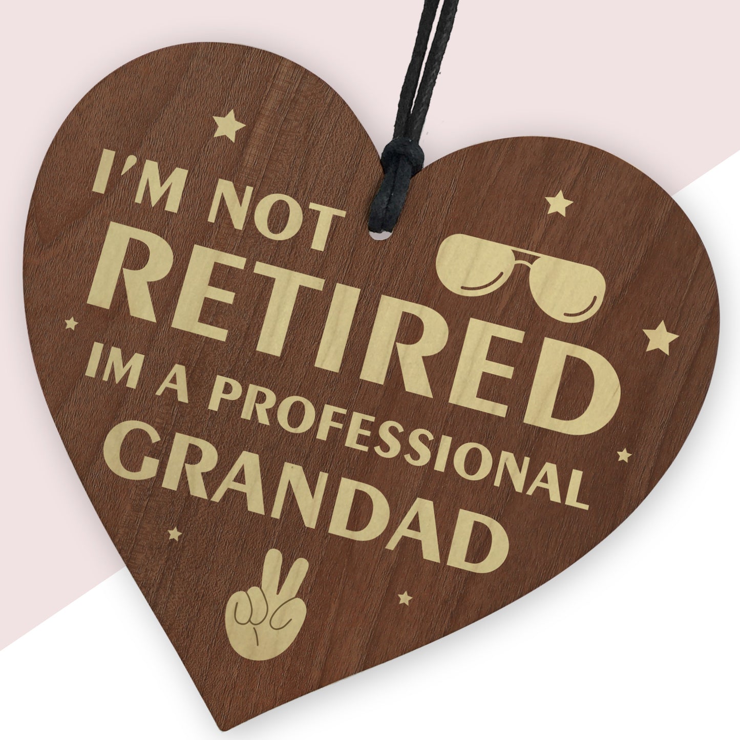 Funny Gift For Grandad Birthday Fathers Day Wood Heart Dad Gift