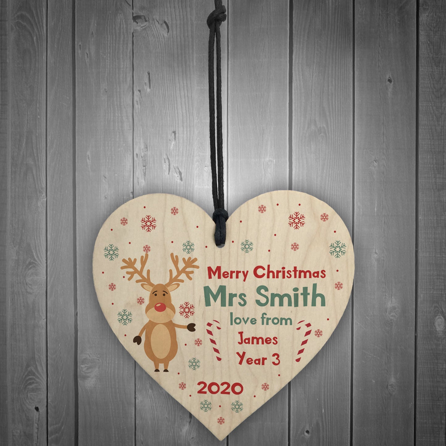 Merry Christmas Gift For Teacher Assistant Heart Personalised