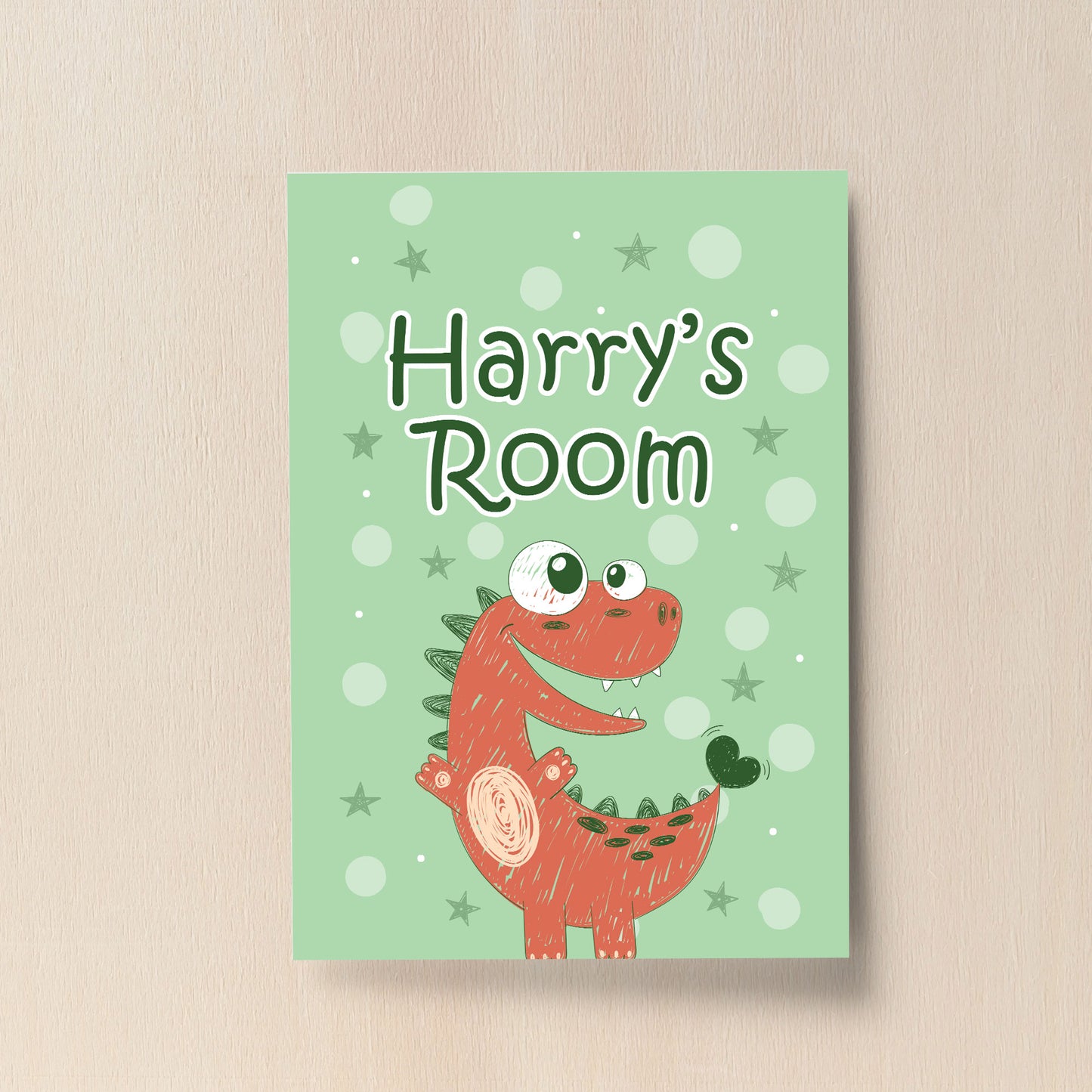 Dinosaur Theme Room Sign PERSONALISED Boys Bedroom Nursery